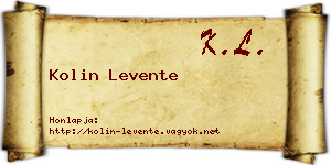 Kolin Levente névjegykártya